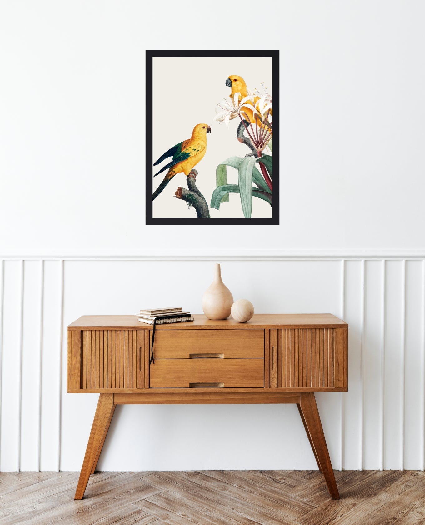 jungle parrots table art painting