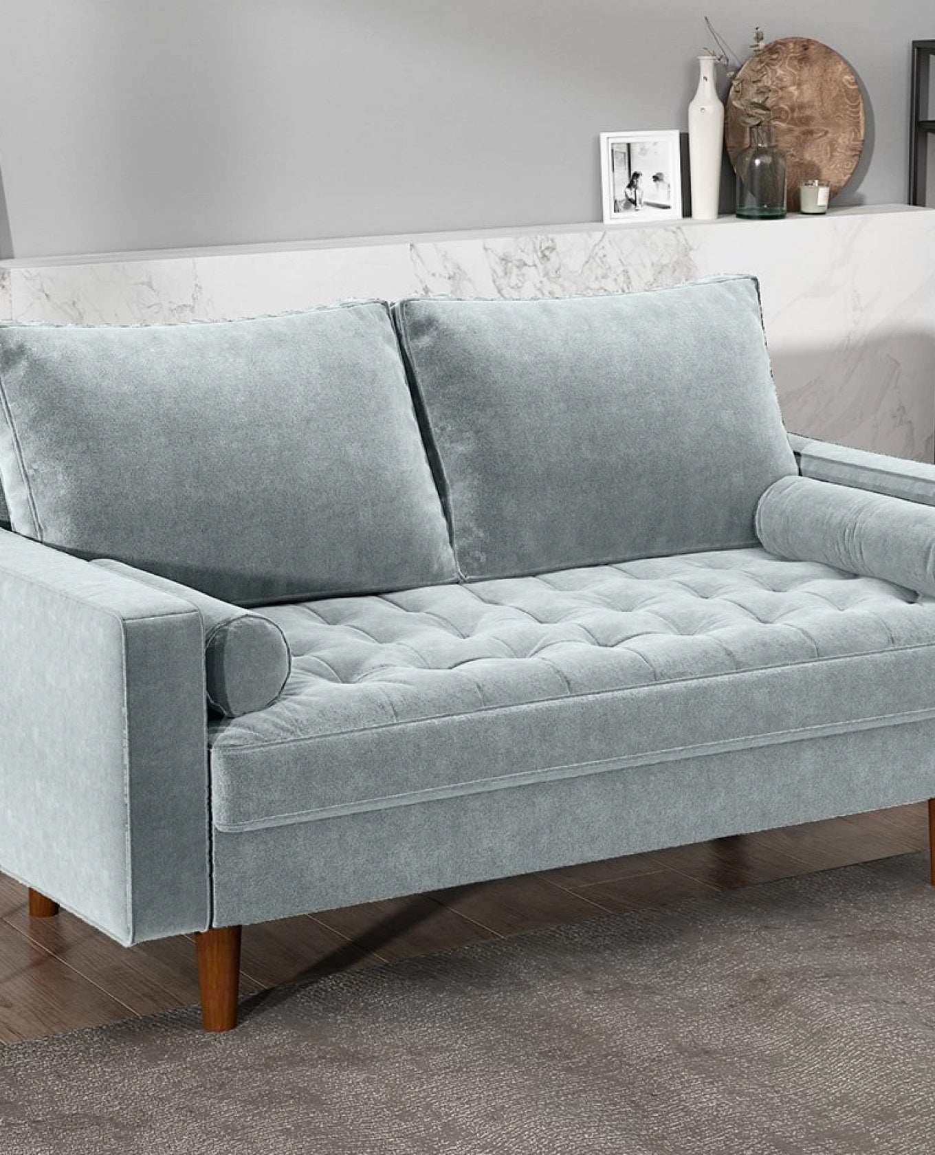 modway valour velvet tufted sofa