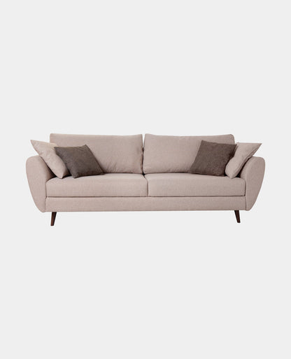Modern Grey Fabric Sofa With Pillows