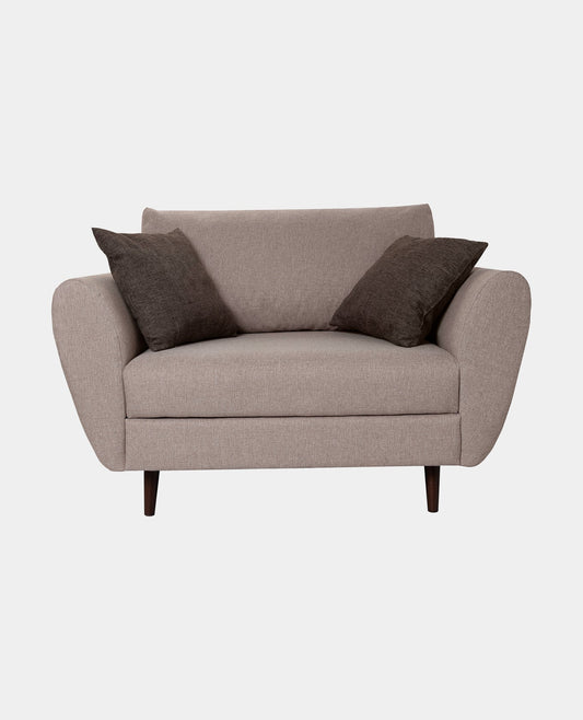 Modern Grey Fabric Sofa With Pillows