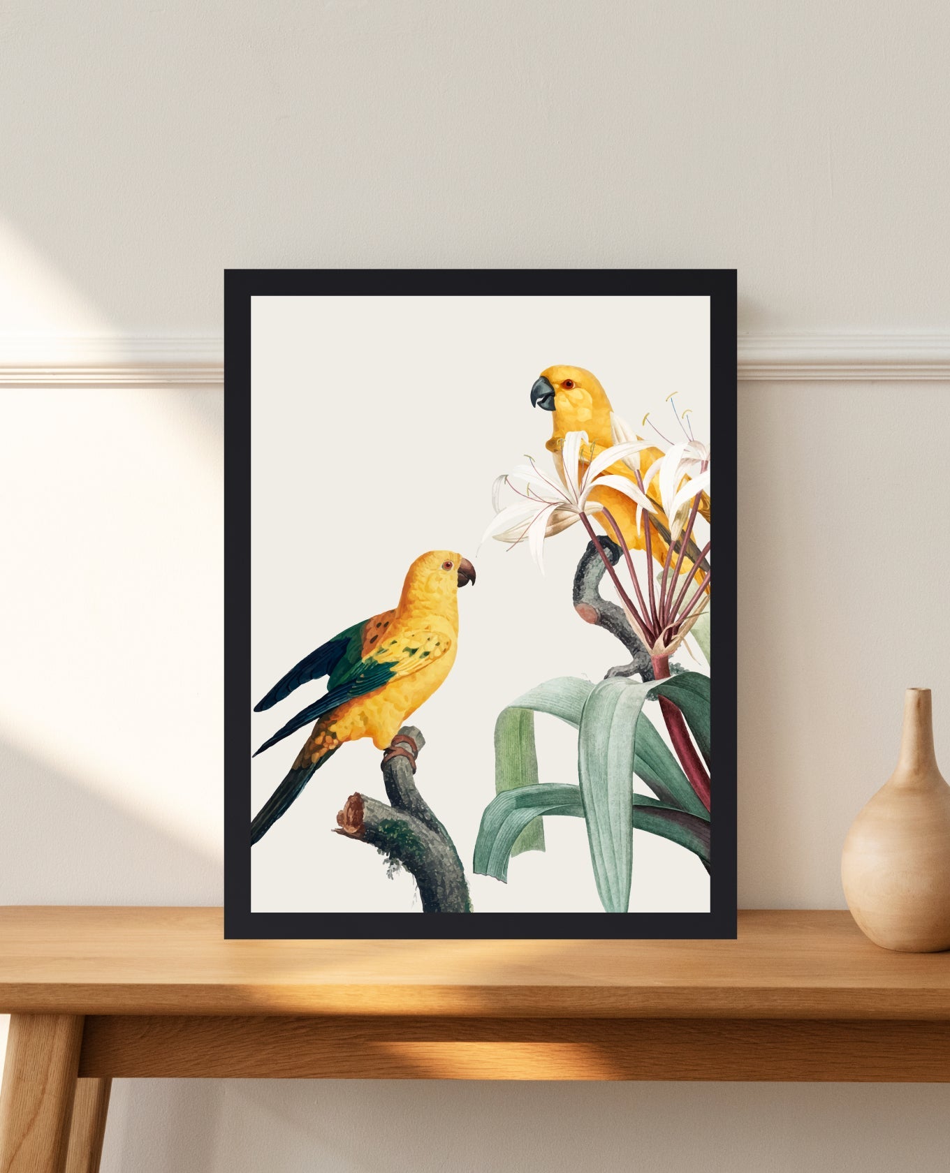 jungle parrots table art painting