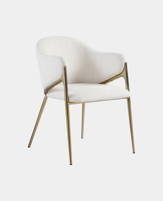 Luxury Brass Mink Velvet Dining Chair